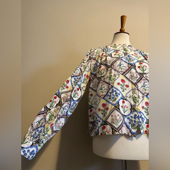 Boden Placement Print Wild Bluebell Blouse - Picture 6 of 13